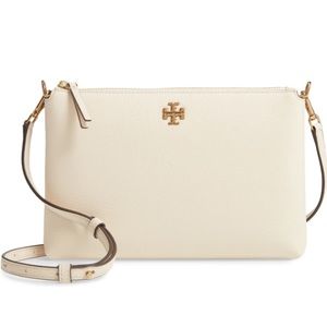 💎 Tory Burch Cream Pebbled Leather Crossbody Bag